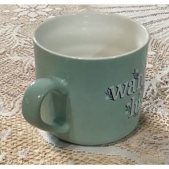 Opal House Stoneware Oversized Coffee Mug 16 oz "Wander Lust" Mint Green - Picture 4 of 8